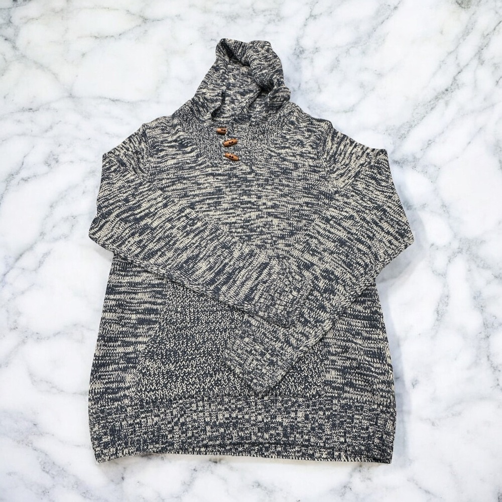 Colours Alexander Julian VTG Blue Knit Toggle Sweater‎ Mens V-Neck Size X-Large